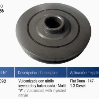 polea cigueñal FIAT  FIAT DUNA - 147 1.3 DIESEL  codigo PC0036 7542092