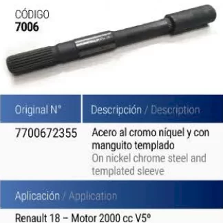 (DIRECTA Renault )  - RENAULT 18 MOTOR 2000 V5 C/MAGUITO TEMPLAD  codigo CMN7006