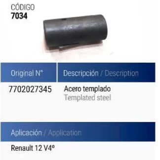 MANGUITO  DIRECTA Renault  MANGUITO DIRECTA R,12 V4 TEMPLADO PARA CODIGO 7002  codigo cmn7034
