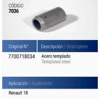 MANGUITO  DIRECTA Renault  MAGUITO DIRECTA R,18 TEMPLADO P/ CODIGO 7004-7005-  codigo cmn7036
