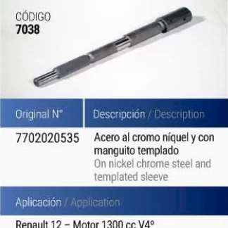 (DIRECTA Renault )  - RENAULT 12 V4 MOTOR 1300 C/MANGUITO TEMPLA  codigo CMN7038