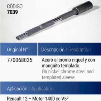 (DIRECTA Renault )  - RENAULT 12 V5 MOTOR 1400 C/MANGUTIO TEMPLA  codigo CMN7039