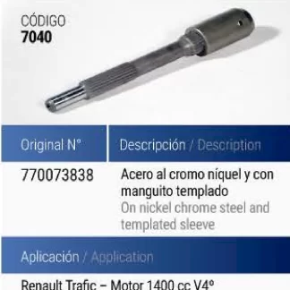 (DIRECTA Renault )  - RENAULT TRAFIC 1400 V4 C/MANGUITO TEMPLADO  codigo CMN7040