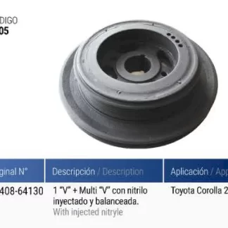 polea cigueñal TOYOTA  TOYOTA COROLLA 2C (13408-64130)  codigo cmn8205