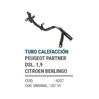 CAÑOS METALICOS  TUBO CALEFACCION PARTNER 1,9 BERLINGO   codigo dnhc4007