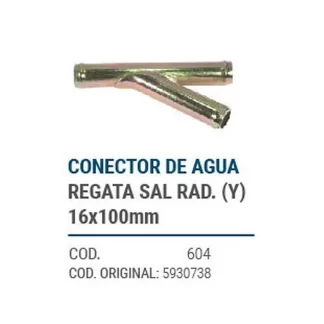CAÑOS METALICOS  regatta SALIDA RADIADOR 16X100   codigo dnhc604