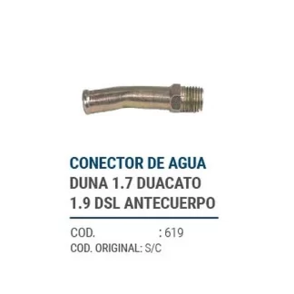 CAÑOS METALICOS CONECTOR DE AGUA DUNA 1,7 DUCATO 1,9 ANTECUERPO codigo dnhc619