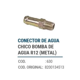 CAÑOS METALICOS  CONECTOR DE AGUA 12 METAL   codigo dnhc630
