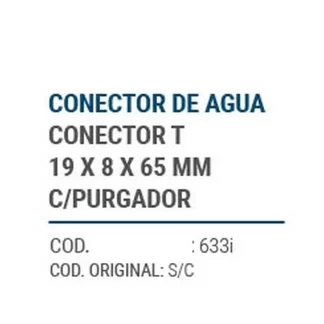 CAÑOS METALICOS  CONECT. "T" 18X8X65mm CON PURGADOR   codigo dnhc633I