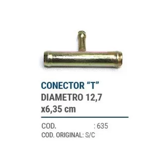 CAÑOS METALICOS  CONECTOR T DIAMETRO 12,7 X 6,35   codigo dnhc635