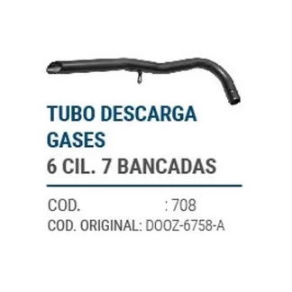 CAÑOS METALICOS  TUBO DESCARGA GASES 6 CIL. 7 BANCADAS  codigo dnhc708