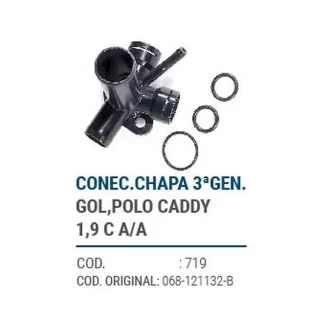 CAÑOS METALICOS  CONECT. CHAPA 3ª GENERACION GOL, POLO, CADDY 1.9 C/AA  codigo dnhc719