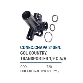 CAÑOS METALICOS  CONECT. CHAPA 2ª GENERACION, GOL COUNTRY, TRANSPORTER 1.9 C/AA  codigo dnhc720