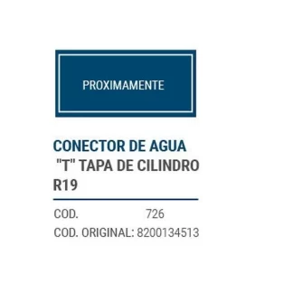 CAÑOS METALICOS  CONECTOR DE AGUA T TAPA CILINDRO R 19   codigo dnhc726