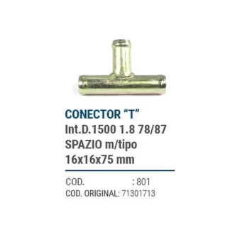 CAÑOS METALICOS CONECTOR T INT D 1500 1,8 78/87 SPAZIO MOTOR TIPO 16 X 16 X 75 codigo dnhc801