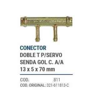 CAÑOS METALICOS  CONECT. DOBLE "T" P/SERVO SENDA, GOL C/AA 13X5X70mm  codigo dnhc811