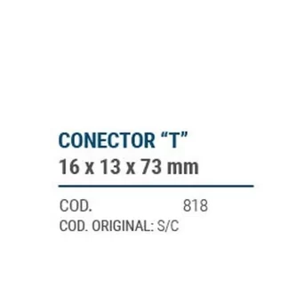 CAÑOS METALICOS  CONECTOR T  16 X 13 X 73 MM    codigo dnhc818