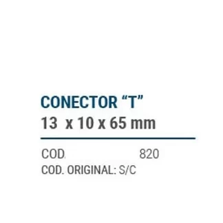 CAÑOS METALICOS  CONECT. "T" 13X10X65mm  codigo dnhc820