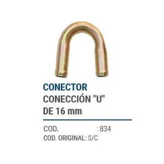 CAÑOS METALICOS  CONECTOR U 16 MM   codigo dnhc834