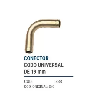 CAÑOS METALICOS  CODO UNIV. DE 19mm  codigo dnhc838