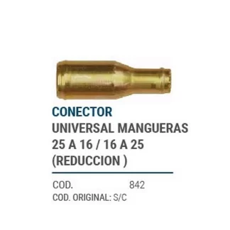 CAÑOS METALICOS  CONECT. UNIV. MANGUERAS 25 A 16 / 16 A 25(REDUCCION)  codigo dnhc842