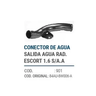 CAÑOS METALICOS  SALIDA DE AGUA RADIADOR ESCORT 1.6 S/AA  codigo dnhc901