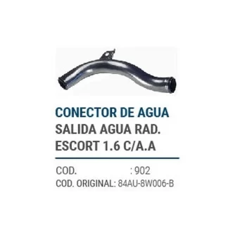 CAÑOS METALICOS  SALIDA DE AGUA RADIADOR ESCORT 1.6 C/AA  codigo dnhc902