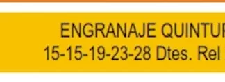ENGRANAJE DE CAJA - CHEVROLET - SAGINAW 4V    - QUINTUPLE 15-15-19-23-28 DIENTES REL 2,85:1  codigo MGH1101