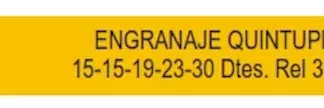 ENGRANAJE DE CAJA - CHEVROLET - SAGINAW 4V    - QUINTUPLE 15-15-19-23-30 DIENTES REL 3,50:1  codigo MGH1103