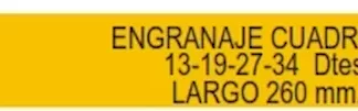 ENGRANAJE DE CAJA - CHEVROLET -  C10 C20 // FORD  F100 150    - CLARK 2205 CUADRUPLE 13 - 19 - 27 - 34 LARCO 260 MM  codigo MGH1401