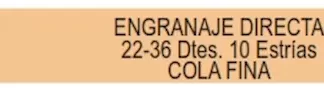 ENGRANAJE DE CAJA - CHEVROLET -  C10 C20 // FORD  F100 150    - ENGRANAJE DE DIRECTA  22 - 36 DTS 10 ESTRIAS COLA FINA   codigo MGH1404