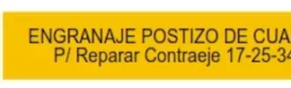 ENGRANAJE DE CAJA - FORD -  RANGER EXPLORER caja mazda  R1    - ENGR, POSTIZO 4TA 38 D P REP CONTRAEJE 17-25-34-38  codigo MGH1905