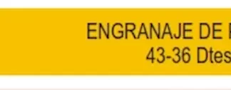 ENGRANAJE DE CAJA - FIAT - 128 EUROPA Y SUPER EUROPA 4 y 5 VEL    - 5V ENGRANAJE PRIMERA 43-36 DIENTES  codigo MGH2601