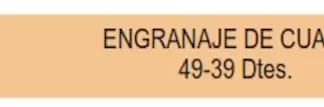 ENGRANAJE DE CAJA - FIAT - 128 EUROPA Y SUPER EUROPA 4 y 5 VEL    - 5V ENGRANAJE CUARTA 49-39 DIENTES  codigo MGH2606