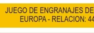 ENGRANAJE DE CAJA - FIAT - 128 EUROPA Y SUPER EUROPA 4 y 5 VEL    - 5V JUEGOS DE ENGRANAJE DE QUINTA EUROPA - RELACION 44-51  codigo MGH2607