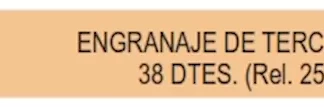 ENGRANAJE DE CAJA - FIAT - SIENA - PALIO NAFTERO    - PALIO N ENGRANAJE TERCERA CONDUCIDO (FIJO)38 DIENTES 32 ESTRIAS (RELACION 25/38)  codigo MGH2804