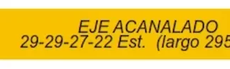 ENGRANAJE DE CAJA - RENAULT - TRAFIC 5TA    - TRAFIC 5V EJE ACANALEDO 29-29-27-22 ESTRIAS (LARGO 295MM)  codigo MGH301