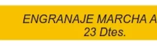ENGRANAJE DE CAJA - RENAULT - TRAFIC 5TA    - TRAFIC 5V ENGRANAJE MARCHA ATRÁS 23 D,  codigo MGH312