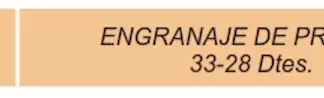 ENGRANAJE DE CAJA - PEUGEOT - 504//505 BA7 5 VEL    - BA7 ENG, DE PRIMERA 33/28 DIENTES   codigo MGH604