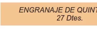 ENGRANAJE DE CAJA - PEUGEOT - 504//505 BA7 5 VEL    - BA7 ENG, DE QUINTA FIJO 27 DIENTES   codigo MGH608