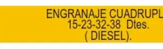 ENGRANAJE DE CAJA - CHEVROLET - BLAZER - S10    - CLARK 1305 CUADRUPLE 15-23-32-38 dientes diesel  codigo MGH901