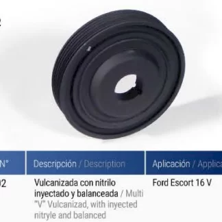 POLea  cigüeñal  FORD  FORD ESCORT 16 VÁLV MULTI V   codigo PC0002