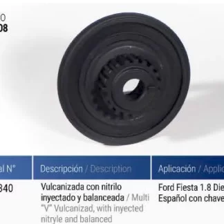 POLea  cigüeñal  FORD  FORD FIESTA 1.8 DIESEL ESPAÑOL CON CHAVETA  codigo PC0008