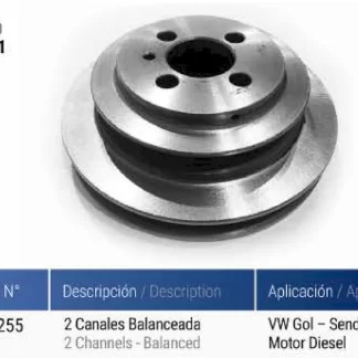 POLea cigüeñal VW VOLKSWAGEN GOL MOTOR CHT (1 CANAL) codigo PC0011