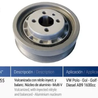 POLea cigüeñal VW VOLKSWAGEN SENDA DIESEL (2 CANALES) codigo PC0012