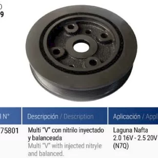 POLea  cigüeñal  Renault   RENAULT LAGUNA 2000 16 VÁLV NAFTERO MULTI V   codigo PC0019