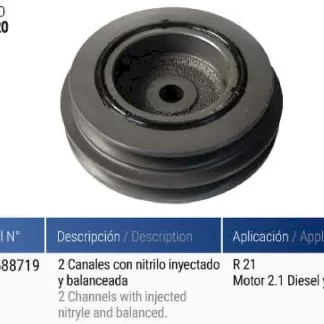 POLea  cigüeñal  Renault   RENAULT 21 GASOLERO (2 CANALES)   codigo PC0020
