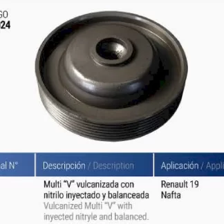 POLea  cigüeñal  Renault   RENAULT 19 NAFTERO   codigo PC0024
