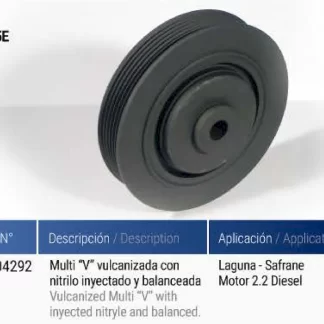 POLea  cigüeñal  Renault   RENAULT LAGUNA - SAFRANE MOTOR 2.2 D  codigo PC0025E