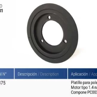 polea cigueñal FIAT PLATILLO PARA POLEA FIAT MOTOR TIPO 1.4 NAFTA  codigo PC0031 5924375